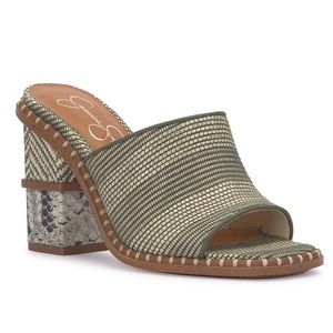Jessica Simpson Lendrila High Heeled Mule Sandal in Grey Women’s 6 NIB